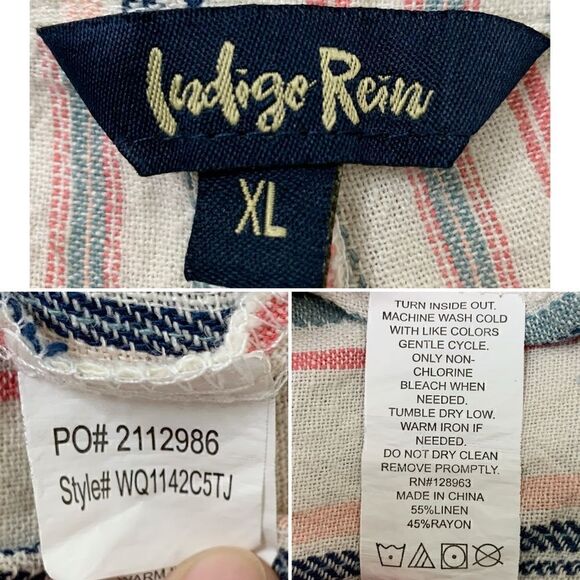 Indigo Rein Linen Blend Belted Paperbag Jogger Pants, Size XL - Picture 11 of 12